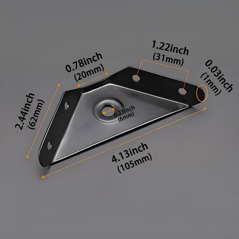 HOWDIA 12 Pcs Steel Corner Braces Joint Trapeziform Angle Code Brackets | 4.1" Black Corner Brace Support for Furniture | Cold Rolled Steel Construction, Triangle Design for Enhanced Stability - Image 2